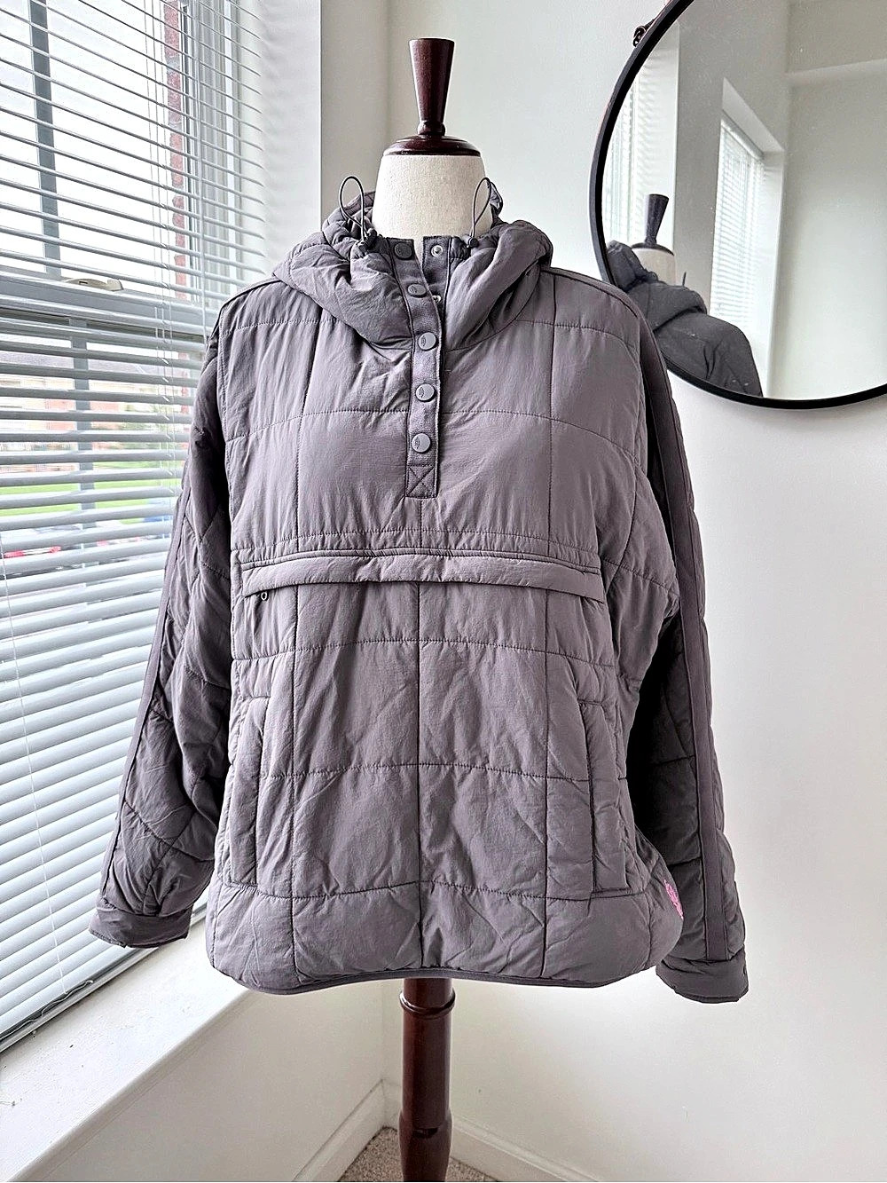 Free People FP Movement Pippa Packable Pullover Puffer Gray